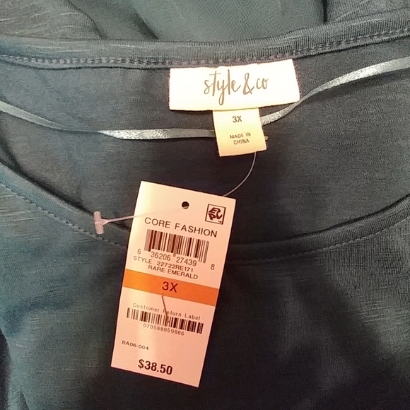 Women's Top Emerald Plus Knit Chiffon-Trim - Picture 5 of 6